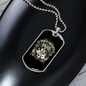 Calavera Mexican Sugar Angel Santa Muerte Necklace Stainless Steel or 18k Gold Dog Tag 24" Chain-Express Your Love Gifts