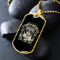 Calavera Mexican Sugar Angel Santa Muerte Necklace Stainless Steel or 18k Gold Dog Tag 24" Chain-Express Your Love Gifts