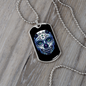 Calavera Mexican Sugar Blue Dark Violet Skull Necklace Stainless Steel or 18k Gold Dog Tag 24" Chain-Express Your Love Gifts