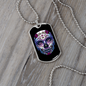 Calavera Mexican Sugar Blue Purple Skull Necklace Stainless Steel or 18k Gold Dog Tag 24" Chain-Express Your Love Gifts