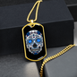 Calavera Mexican Sugar Blue Skull Necklace Stainless Steel or 18k Gold Dog Tag 24" Chain-Express Your Love Gifts