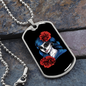 Calavera Mexican Sugar Calavera Catrina Necklace Stainless Steel or 18k Gold Dog Tag 24" Chain-Express Your Love Gifts