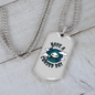 Calavera Mexican Sugar Cursed Day of Dead Necklace Stainless Steel or 18k Gold Dog Tag 24" Chain-Express Your Love Gifts