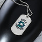 Calavera Mexican Sugar Cursed Day of Dead Necklace Stainless Steel or 18k Gold Dog Tag 24" Chain-Express Your Love Gifts