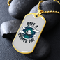 Calavera Mexican Sugar Cursed Day of Dead Necklace Stainless Steel or 18k Gold Dog Tag 24" Chain-Express Your Love Gifts