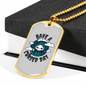 Calavera Mexican Sugar Cursed Day of Dead Necklace Stainless Steel or 18k Gold Dog Tag 24" Chain-Express Your Love Gifts