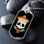 Calavera Mexican Sugar Day of The Dead Hat Necklace Stainless Steel or 18k Gold Dog Tag 24" Chain-Express Your Love Gifts