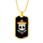 Calavera Mexican Sugar Day of The Dead Hat Necklace Stainless Steel or 18k Gold Dog Tag 24" Chain-Express Your Love Gifts
