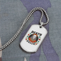 Calavera Mexican Sugar Death Queen Necklace Stainless Steel or 18k Gold Dog Tag 24" Chain-Express Your Love Gifts