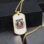 Calavera Mexican Sugar Death Queen Necklace Stainless Steel or 18k Gold Dog Tag 24" Chain-Express Your Love Gifts
