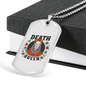 Calavera Mexican Sugar Death Queen Necklace Stainless Steel or 18k Gold Dog Tag 24" Chain-Express Your Love Gifts