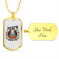 Calavera Mexican Sugar Death Queen Necklace Stainless Steel or 18k Gold Dog Tag 24" Chain-Express Your Love Gifts