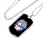 Calavera Mexican Sugar Dia De Los Muertos Necklace Stainless Steel or 18k Gold Dog Tag 24" Chain-Express Your Love Gifts
