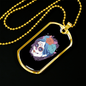 Calavera Mexican Sugar Dia De Los Muertos Necklace Stainless Steel or 18k Gold Dog Tag 24" Chain-Express Your Love Gifts