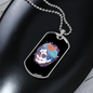 Calavera Mexican Sugar Dia De Los Muertos Necklace Stainless Steel or 18k Gold Dog Tag 24" Chain-Express Your Love Gifts