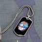 Calavera Mexican Sugar Dia De Los Muertos Necklace Stainless Steel or 18k Gold Dog Tag 24" Chain-Express Your Love Gifts