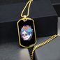 Calavera Mexican Sugar Dia De Los Muertos Necklace Stainless Steel or 18k Gold Dog Tag 24" Chain-Express Your Love Gifts