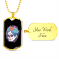 Calavera Mexican Sugar Dia De Los Muertos Necklace Stainless Steel or 18k Gold Dog Tag 24" Chain-Express Your Love Gifts