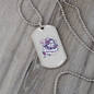 Calavera Mexican Sugar Dia de Los Muertos Purple Necklace Stainless Steel or 18k Gold Dog Tag 24" Chain-Express Your Love Gifts