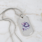 Calavera Mexican Sugar Dia de Los Muertos Purple Necklace Stainless Steel or 18k Gold Dog Tag 24" Chain-Express Your Love Gifts