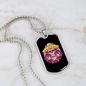 Calavera Mexican Sugar Dia De Los Muertos Sugar Skull Necklace Stainless Steel or 18k Gold Dog Tag 24" Chain-Express Your Love Gifts