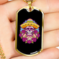 Calavera Mexican Sugar Dia De Los Muertos Sugar Skull Necklace Stainless Steel or 18k Gold Dog Tag 24" Chain-Express Your Love Gifts