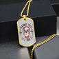Calavera Mexican Sugar Elegant Till I Die Sugar Skull Necklace Stainless Steel or 18k Gold Dog Tag 24" Chain-Express Your Love Gifts