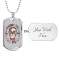 Calavera Mexican Sugar Elegant Till I Die Sugar Skull Necklace Stainless Steel or 18k Gold Dog Tag 24" Chain-Express Your Love Gifts
