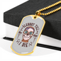 Calavera Mexican Sugar Elegant Till I Die Sugar Skull Necklace Stainless Steel or 18k Gold Dog Tag 24" Chain-Express Your Love Gifts