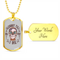 Calavera Mexican Sugar Elegant Till I Die Sugar Skull Necklace Stainless Steel or 18k Gold Dog Tag 24" Chain-Express Your Love Gifts