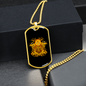 Calavera Mexican Sugar Gold Lamuerte Necklace Stainless Steel or 18k Gold Dog Tag 24" Chain-Express Your Love Gifts