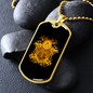 Calavera Mexican Sugar Gold Lamuerte Necklace Stainless Steel or 18k Gold Dog Tag 24" Chain-Express Your Love Gifts