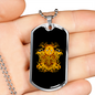 Calavera Mexican Sugar Gold Lamuerte Necklace Stainless Steel or 18k Gold Dog Tag 24" Chain-Express Your Love Gifts