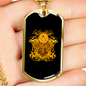 Calavera Mexican Sugar Gold Lamuerte Necklace Stainless Steel or 18k Gold Dog Tag 24" Chain-Express Your Love Gifts