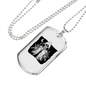Calavera Mexican Sugar Grim Finger Necklace Stainless Steel or 18k Gold Dog Tag 24" Chain-Express Your Love Gifts