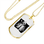 Calavera Mexican Sugar Grim Finger Necklace Stainless Steel or 18k Gold Dog Tag 24" Chain-Express Your Love Gifts