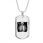 Calavera Mexican Sugar Grim Finger Necklace Stainless Steel or 18k Gold Dog Tag 24" Chain-Express Your Love Gifts