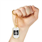 Calavera Mexican Sugar Grim Finger Necklace Stainless Steel or 18k Gold Dog Tag 24" Chain-Express Your Love Gifts