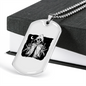 Calavera Mexican Sugar Grim Finger Necklace Stainless Steel or 18k Gold Dog Tag 24" Chain-Express Your Love Gifts