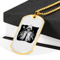 Calavera Mexican Sugar Grim Finger Necklace Stainless Steel or 18k Gold Dog Tag 24" Chain-Express Your Love Gifts