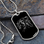 Calavera Mexican Sugar Grim Reaper Scythe Necklace Stainless Steel or 18k Gold Dog Tag 24" Chain-Express Your Love Gifts