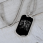 Calavera Mexican Sugar Grim Reaper Scythe Necklace Stainless Steel or 18k Gold Dog Tag 24" Chain-Express Your Love Gifts