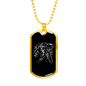 Calavera Mexican Sugar Grim Reaper Scythe Necklace Stainless Steel or 18k Gold Dog Tag 24" Chain-Express Your Love Gifts
