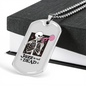 Calavera Mexican Sugar Jazz is NOT Dead Necklace Stainless Steel or 18k Gold Dog Tag 24" Chain-Express Your Love Gifts