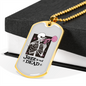 Calavera Mexican Sugar Jazz is NOT Dead Necklace Stainless Steel or 18k Gold Dog Tag 24" Chain-Express Your Love Gifts
