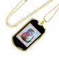 Calavera Mexican Sugar LaChingona Necklace Stainless Steel or 18k Gold Dog Tag 24" Chain-Express Your Love Gifts