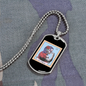 Calavera Mexican Sugar LaChingona Necklace Stainless Steel or 18k Gold Dog Tag 24" Chain-Express Your Love Gifts