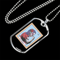 Calavera Mexican Sugar LaChingona Necklace Stainless Steel or 18k Gold Dog Tag 24" Chain-Express Your Love Gifts