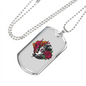 Calavera Mexican Sugar Mexican Fire Girl Necklace Stainless Steel or 18k Gold Dog Tag 24" Chain-Express Your Love Gifts