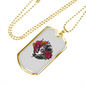 Calavera Mexican Sugar Mexican Fire Girl Necklace Stainless Steel or 18k Gold Dog Tag 24" Chain-Express Your Love Gifts